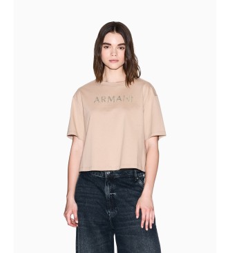 Armani Exchange para mujer. XW001364AF15085U1051 Camiseta Casual beige (M), Algodón, Manga corta