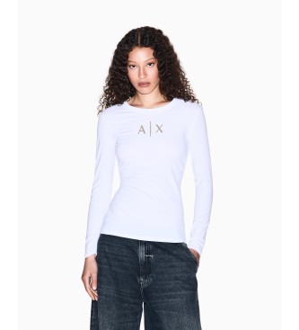 A|X Armani Exchange para mujer. XW001365AF16294U0002 Camiseta One blanco (XL), Casual, Algodón, Manga larga