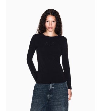 Armani Exchange para mujer. XW001365AF16294UC001 Camiseta One negro (XS), Casual, Algodón, Manga larga