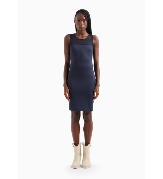 Armani Exchange para mulher. Vestido justo azul-marinho Armani Exchang