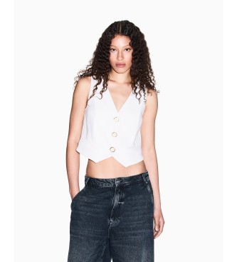 A|X Armani Exchange para mujer. XW001279AF16148U1003 Chaleco Soft blanco (3XL), Casual, Poliéster