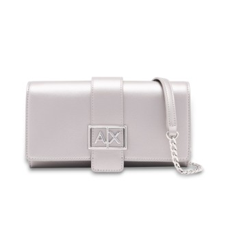 Armani Exchange para mujer. XW000358AF12039U8097 Cartera con Cadena plateado (OSFA), Plata, Casual, Fiesta, Poliéster