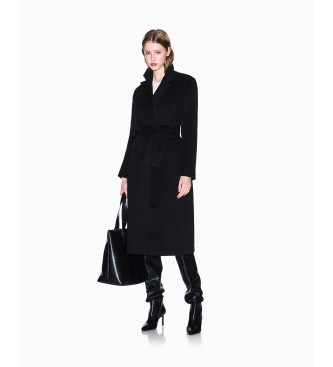 Armani Exchange para mujer. XW000691AF16206UC001 Abrigo Maxi Cruzado con Cinturón negro (XS), Casual, Lana