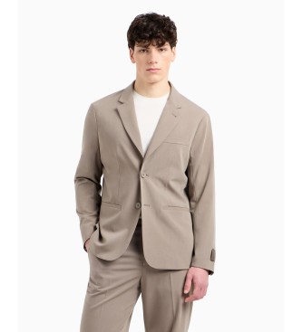 Armani Exchange para hombre. XM000345AF10897U6107 Americana Single beige (44), Casual, Poliéster