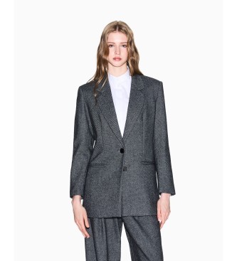 A|X Armani Exchange para mulher. XW000693AF16146M8049 Blazer cinzento suave (XXL), Casual, Cinza, Clássico, Poliéster