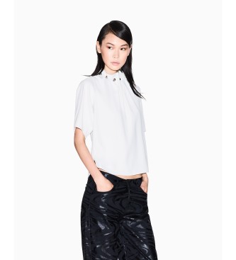 Armani Exchange para mujer. XW001256AF16125U1094 Blusa Marca blanco (XS), Casual, Poliéster, Manga corta