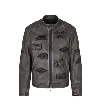 A|X Armani Exchange para hombre. XM001123AF16648UC001 Chaqueta Biker negro (XS), Casual, Poliéster