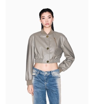 A|X Armani Exchange para mujer. XW000679AF16106U6242 Chaqueta bomber crop marrón (XS), Casual, Poliéster