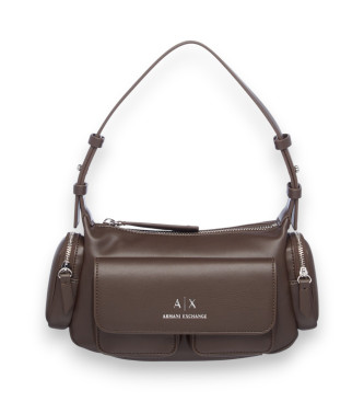 A|X Armani Exchange para mujer. XW000405AF12589U6304 Bolso con Bolsillos Laterales marrón (OSFA), Casual, Poliéster