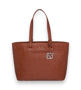 A|X Armani Exchange para mujer. XW001481AF15774U6048 Bolso Logo Integral marrón (OSFA), Casual, Poliéster