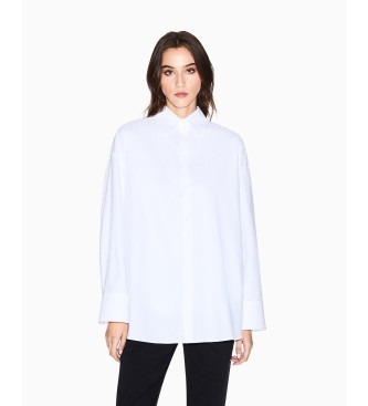 A|X Armani Exchange Mujer Blanco Para Xw001424af16631u0002 Camisa Relaxed Fit (Xs), Casual, Algodón, Clásico, Manga Larga