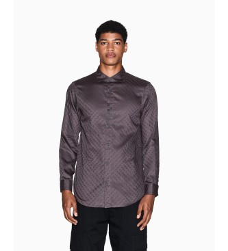 Armani Exchange para hombre. XM001142AF13131F8039 Camisa Regular gris (M), Casual, Algodón, Manga larga