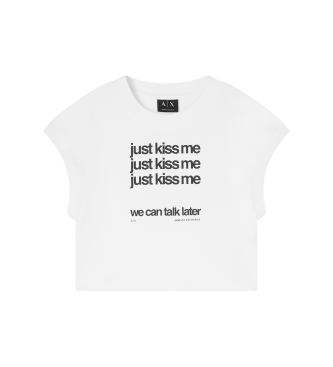 A|X Armani Exchange Camiseta Cropped blanco