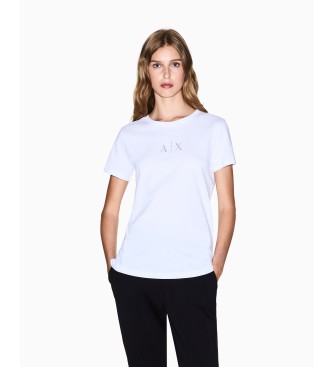 A|X Armani Exchange para mujer. XW001459AF10356U0002 Camiseta Logo Brillante blanco (M), Casual, Algodón, Manga corta