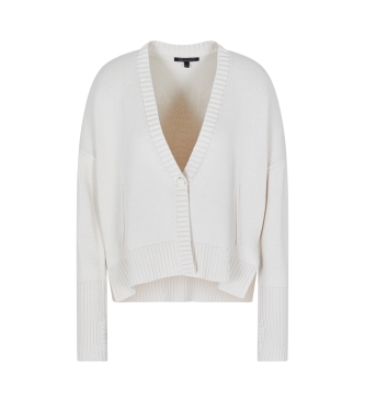 Armani Exchange para mujer. XW001304AF16552U1003 Cárdigan Versátil blanco (S), Casual, Algodón