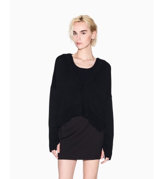 A|X Armani Exchange para mujer. XW001304AF16552UC001 Cárdigan Versátil negro (XL), Casual, Algodón