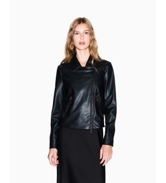 A|X Armani Exchange für Damen. XW001433AF16618UC001 Öko-Lederjacke schwarz (M), Lässig, Polyester