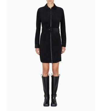 Armani Exchange para mujer. XW000736AF16202UC001 Vestido Chem negro (S), Casual, Poliéster, Manga larga
