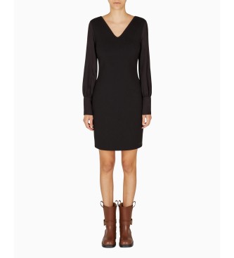 Armani Exchange para mujer. XW000756AF16136UC001 Vestido Elegant negro (XS), Fiesta, Viscosa, Manga larga