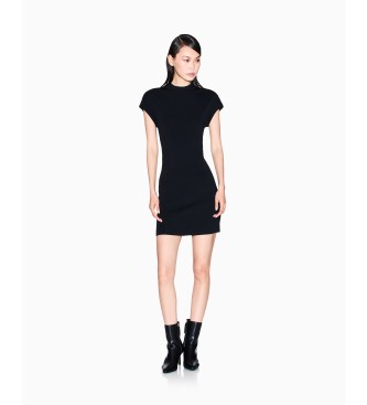 Armani Exchange para mujer. XW000764AF10352UC001 Vestido Ajustado negro (S), Casual, Viscosa, Manga corta