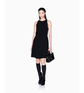 A|X Armani Exchange para mujer. XW001248AF16151UC001 Vestido con Detalle Elástico negro (XXL), Casual, Poliéster, Sin mangas / Tirantes