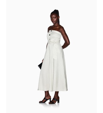 A|X Armani Exchange para mujer. XW001997AF21532U6275 Vestido Bustier beige (2), Casual, Lino, Sin mangas / Tirantes