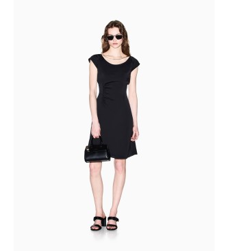 A|X Armani Exchange Vestido midi de crepé satinado negro