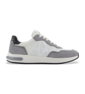Armani Exchange para hombre. XUX266XV958U659 Zapatillas logo gris (44), Plano, Cordones, Casual