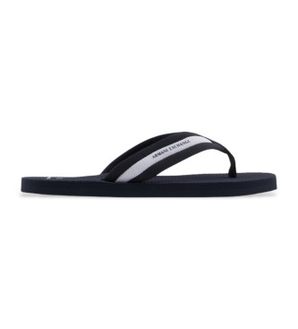 Armani Exchange para hombre. XUQ006XV962U385 Chanclas Nylon Web marino (40), Plano, Ninguno, Beachwear