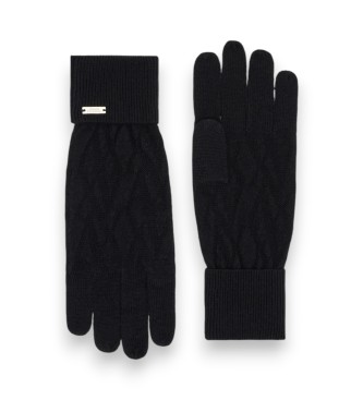 A|X Armani Exchange para mujer. XW002141AF11956FC101 Guantes monologo negro (M/L), Casual, Lana