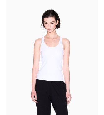 A|X Armani Exchangevoor Vrouwen. XW000829AF13729U0002 Top Icon Wit (S), Casual, Viscose, Mouwloos / Spaghettibandjes
