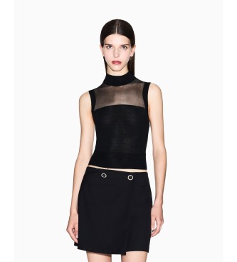 A|X Armani Exchange para mujer. XW001323AF13781MC108 Top Elegant negro (M), Casual, Lana, Acrílico, Sin mangas / Tirantes