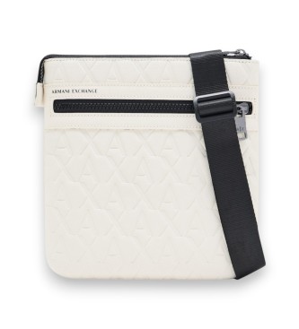 A|X Armani Exchange para hombre. XM000579AF12133U1074 Bolso Textura blanco roto (OSFA), Beige, Casual, Poliéster
