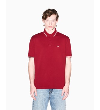 A|X Armani Exchange för män. XM001287AF17321U5101 Röd piké-tröja i stretchig bomull (XL), Casual, Kort ärm