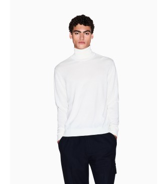 Armani Exchange para hombre. XM000900AF11982U0009 Jersey Tortuga blanco (M), Casual, Lana, Acrílico