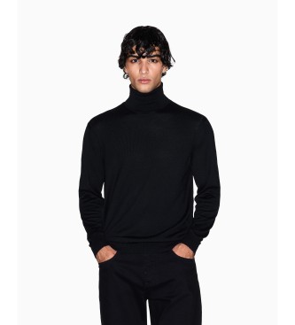 Armani Exchange para hombre. XM000900AF11982UC001 Jersey Tortuga negro (XL), Casual, Lana, Acrílico