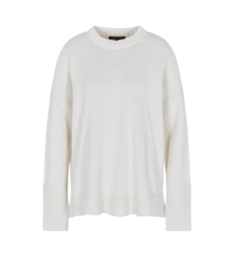 Armani Exchange para mujer. XW000760AF16552U1003 Jersey Relax blanco roto (M), Casual, Algodón