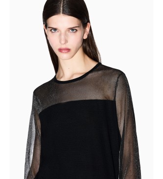 A|X Armani Exchange para mujer. XW000842AF13781MC108 Jersey Regular Fit negro (XL), Casual, Fiesta, Lana, Acrílico, Manga larga