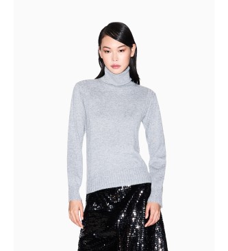 A|X Armani Exchange para mujer. XW001321AF16181M8086 Jersey con cuello tortuga gris (XL), Casual, Poliamida