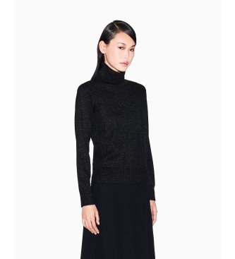 A|X Armani Exchange para mujer. XW001321AF16181MC026 Jersey con cuello tortuga negro (M), Casual, Poliamida