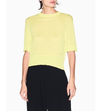 A|X Armani Exchange para mujer. XW001912AF21575U2194 Jersey List amarillo (S), Casual, Viscosa, Manga corta
