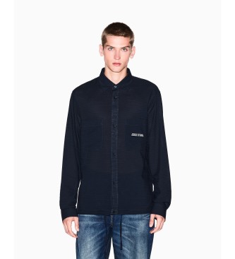 Armani Exchange para hombre. XM000955AF10267UB101 Camisa Bolsillos marino (S), Casual, Algodón, Manga larga