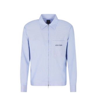 A|X Armani Exchange para hombre. XM000956AF10256FB272 Camisa Cierre azul (S), Casual, Algodón, Manga larga