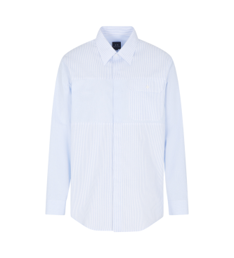 Armani Exchange para hombre. XM001152AF16703F0024 Camisa Larga blanco (L), Casual, Algodón, Clásico, Manga larga
