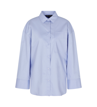 A|X Armani Exchange para mujer. XW000705AF12812U9334 Camisa Oversize azul (XS), Casual, Algodón, Manga larga