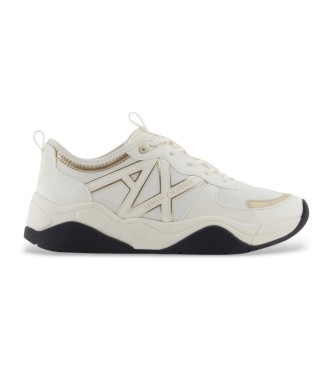 Armani Exchange para mujer. XDX039XV311MZ128 Zapatillas Ax blanco (40), Plano, Cordones, Casual, Poliéster