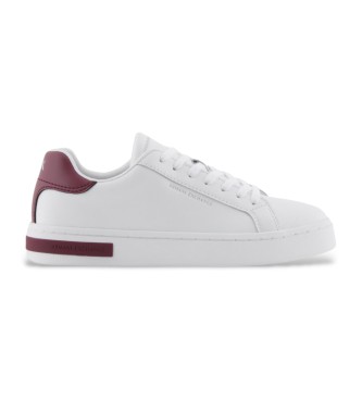 Armani Exchange para mujer. XW000295AF11912MZ295 Zapatillas de Piel Exclusive blanco (36), Plano, Cordones, Casual