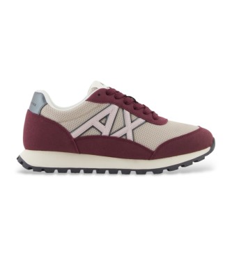 A|X Armani Exchange para mujer. XW002150AF19388MZ280 Zapatillas Ax granate (37.5), Plano, Cordones, Casual