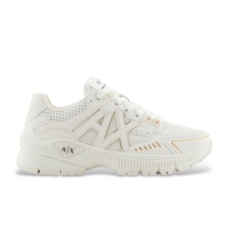 Armani Exchange para mujer. XW002153AF19535MZ128 Zapatillas Elegant blanco (41), Plano, Cordones, Casual