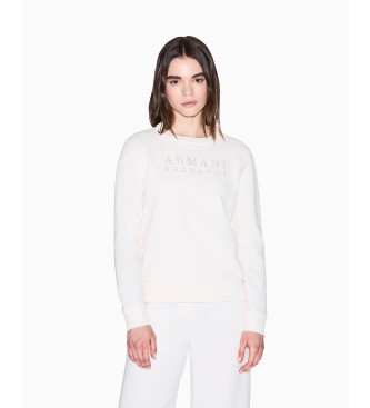 Armani Exchange para mujer. XW000985AF14284U1003 Sudadera Spark blanco roto (XS), Casual, Algodón, Manga larga